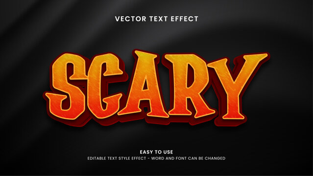 scary editable text effect