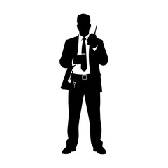 Security Guard with Walkie Talkie - Professional Protection and Surveillance