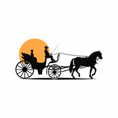 Horse Carriage with Driver Silhouette