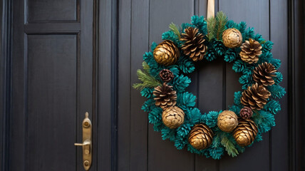 christmas wreath on door