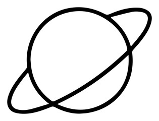 Saturns Rings A Simple Line Art Representation of the Planet © faffy06