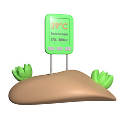 Soil Termometer 3D Illustration