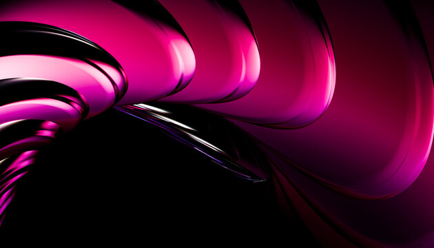 Abstract shiny pink concentric circular background with movement