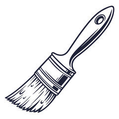 Dark Blue Paintbrush Icon on White Background tool