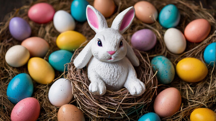 easter bunny and eggs