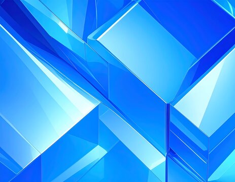 Abstract blue crystal geometric shapes create a modern background for design projects