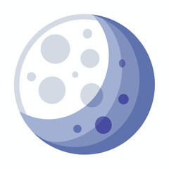 Obraz premium A detailed minimalist moon with visible craters, isolated on white, symbolizing night, space, and celestial wonder.