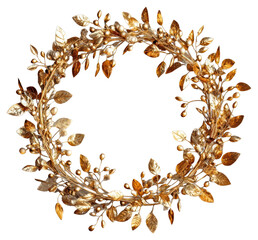 PNG Winter Golden Wreath metallic wreath golden.