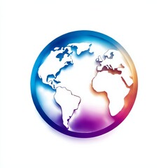 Fototapeta premium Abstract Earth Globe Illustration with Vibrant Color Gradient and Global Reach Concept