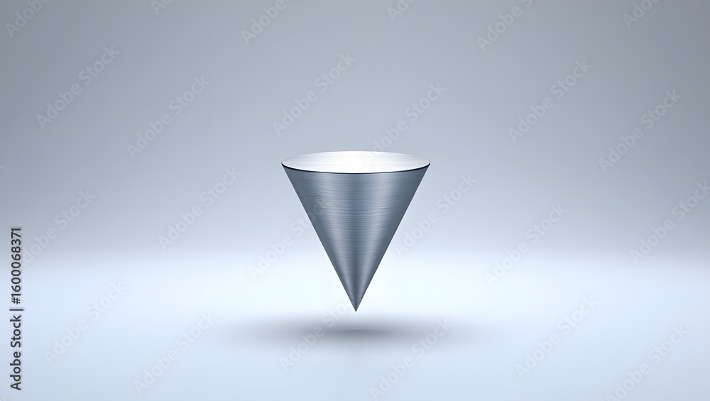 Fototapete silver cone object design concept for geometry and mathematics education and learning