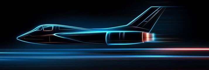 Futuristic Airplane Concept Innovative Aircraft Design with Motion Blur for Advanced Aviation Tech