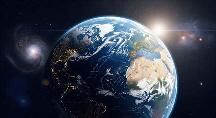 Obraz premium A Stunning View of Earth from Space Highlighting the Beauty of Our Planet in the Universe