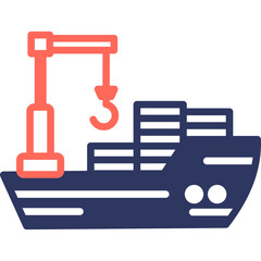 Container Shipping glyph color icon