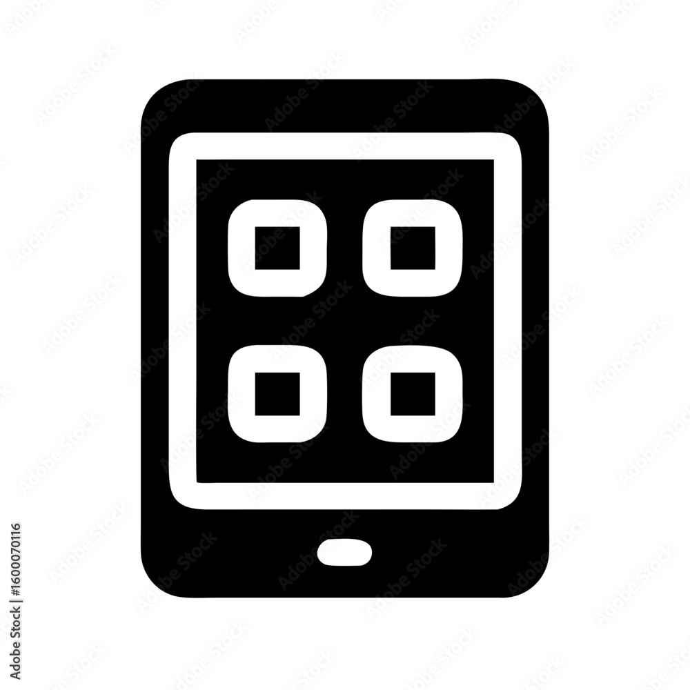 Poster app icons on tablet showing various applications available to install on device. app icons represent