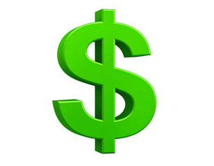 Obraz premium A - Flat Green Dollar Symbol with Drop Shadow, Minimalist Vector Style.