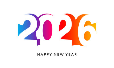 2026 colorful 3D logo, New Year number isolated