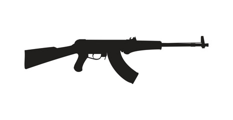 Black AK47 Silhouette Defense Icon