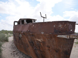 Rusting Ships in the Deserted Aral Sea Bed, Muynak, Uzbekistan – April 2025

