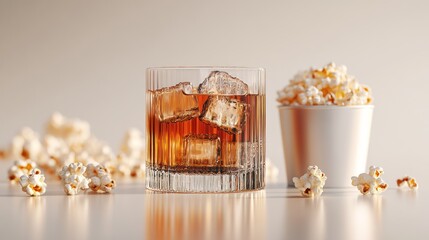 Whiskey and popcorn snack