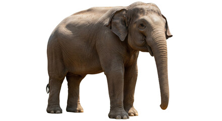 Grey elephant against a black background.