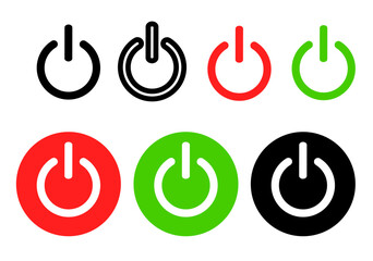 Power icon set vector illustration. Power Switch sign and symbol