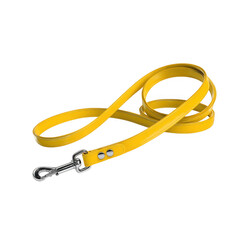 Fototapeta premium Yellow Leash With Metal Hook. On White and Transparent Background.