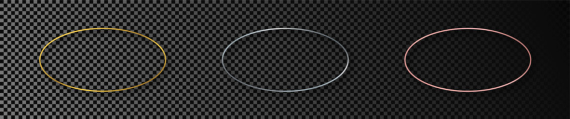 Set of three oval shape frames © dniprodd