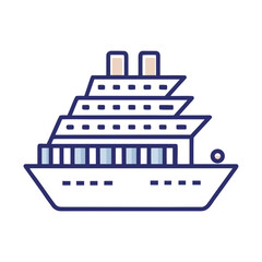 Obraz premium cruise ship vector illustration