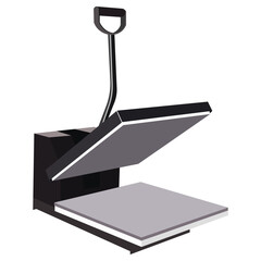 Heat press machine illustration for t-shirt printing and sublimation