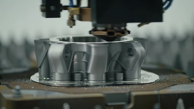 Metal 3D Printing Process Closeup.