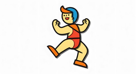 Naklejka premium Cartoon Character in Action