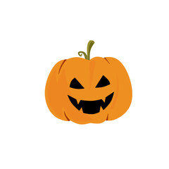 Halloween style cartoon pumpkin illustration with unique and imaginative facial expression