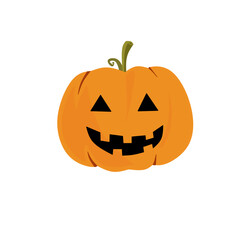 Halloween style cartoon pumpkin illustration with unique and imaginative facial expression