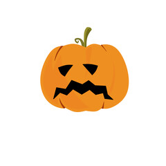 Halloween style cartoon pumpkin illustration with unique and imaginative facial expression