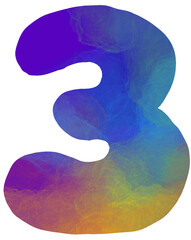 rainbow number three 3  