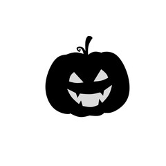 Halloween style black and white pumpkin illustration with unique and imaginative facial expressions
