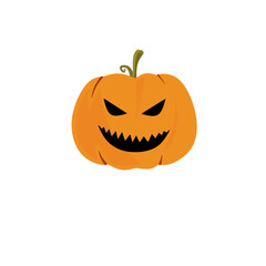 Halloween style cartoon pumpkin illustration with unique and imaginative facial expression