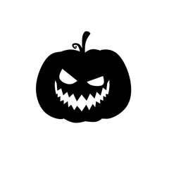 Halloween style black and white pumpkin illustration with unique and imaginative facial expressions