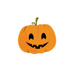 Halloween style cartoon pumpkin illustration with unique and imaginative facial expression