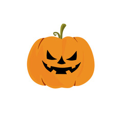 Halloween style cartoon pumpkin illustration with unique and imaginative facial expression