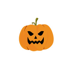 Halloween style cartoon pumpkin illustration with unique and imaginative facial expression