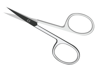 Small stainless steel scissors illustration with sharp blades