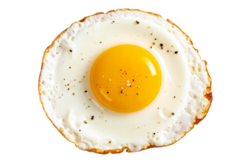 Classic Fried Egg with Crispy Edges and Runny Yolk, Transparent Background