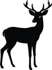 Obraz premium Elegant Deer Silhouette Standing Proudly in a Fieldnew 2025 trendy