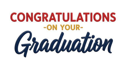 Isolated congratulations on your graduation text