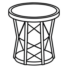 Simple stool illustration isolated on transparent background