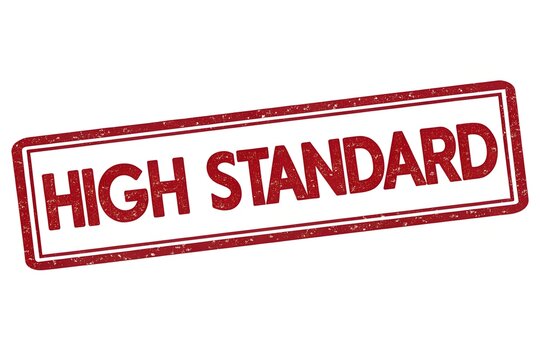 High standard stamp in red ink, quality concept