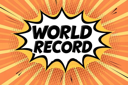 World record text in a comic book style design