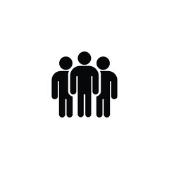 People, human, person solid icon isolated on white background. Containing participants, group, team, organization, community, population, audience, member. black Vector illustration.