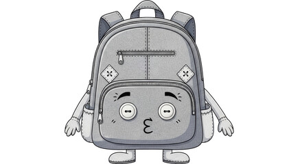 Isolated backpack character